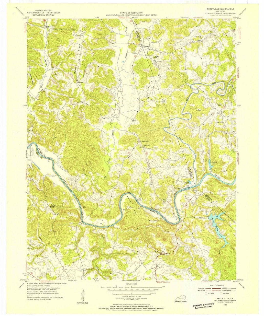 1954 Reedyville, KY - Kentucky - USGS Topographic Map