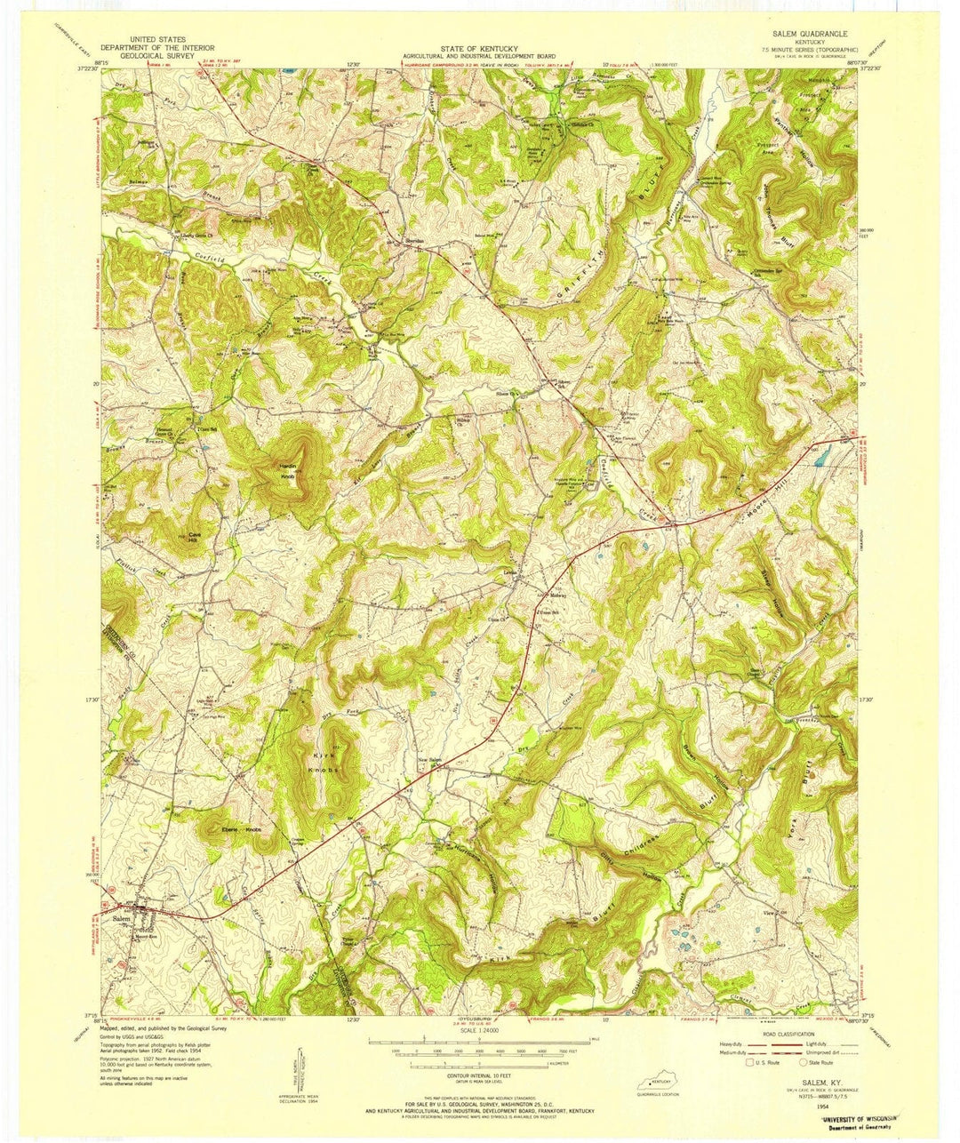 1954 Salem, KY - Kentucky - USGS Topographic Map