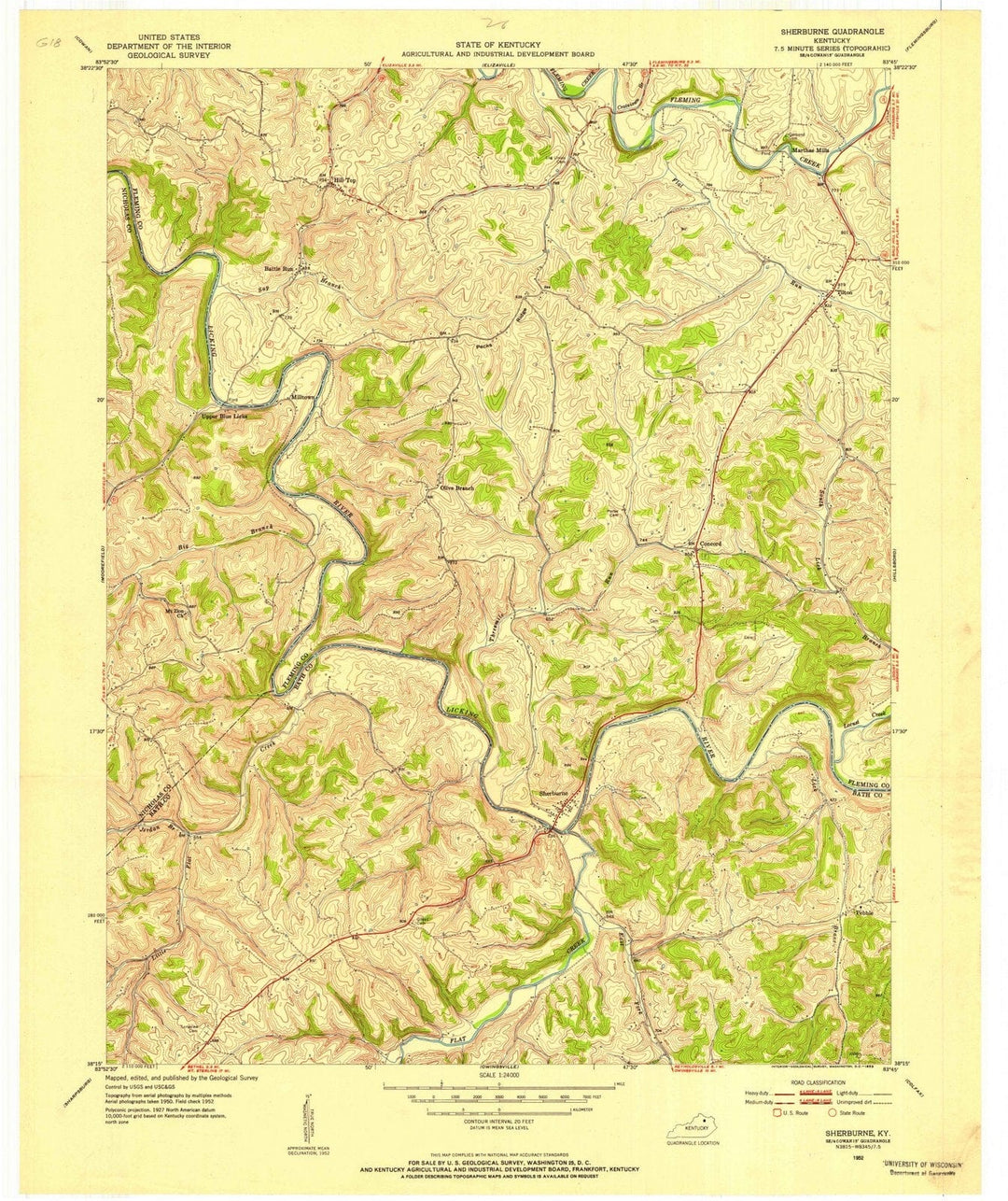 1952 Sherburne, KY - Kentucky - USGS Topographic Map