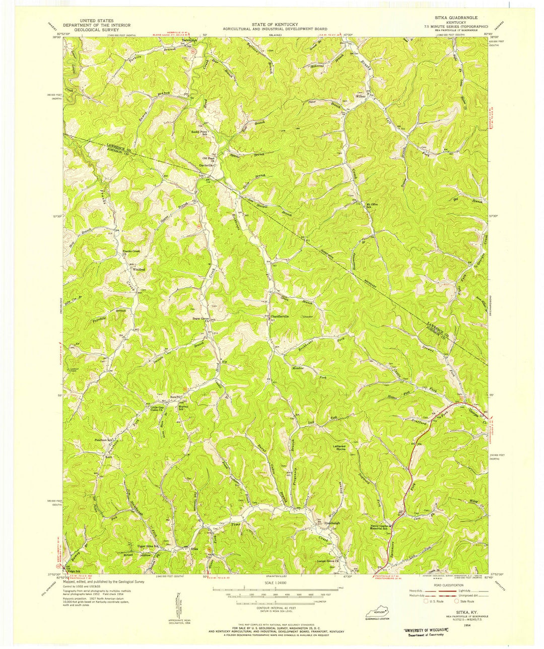 1954 Sitka, KY - Kentucky - USGS Topographic Map