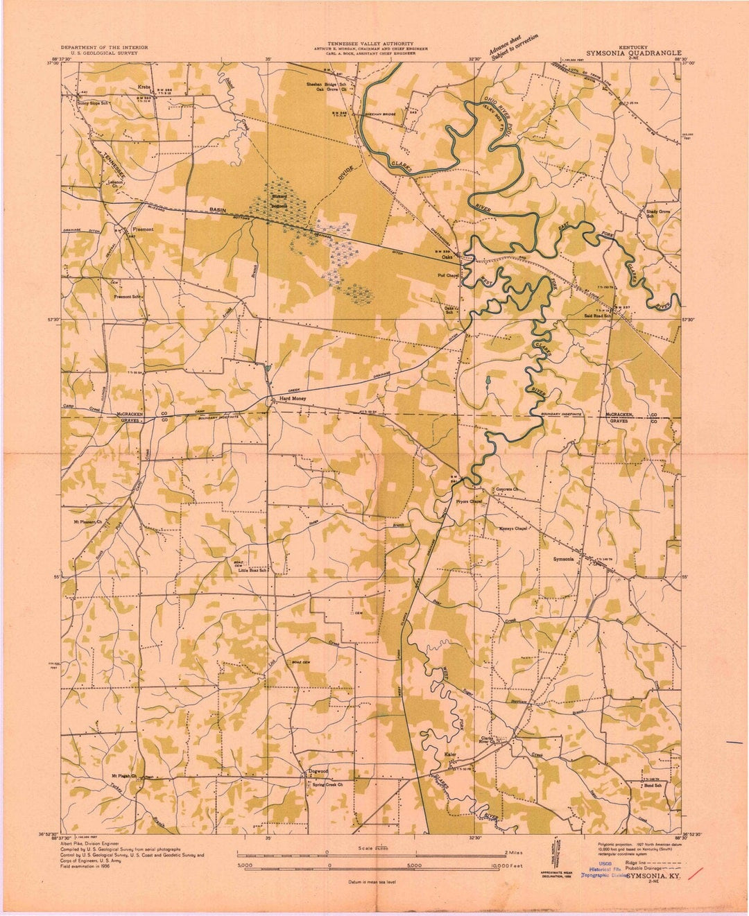 1936 Symsonia, KY - Kentucky - USGS Topographic Map