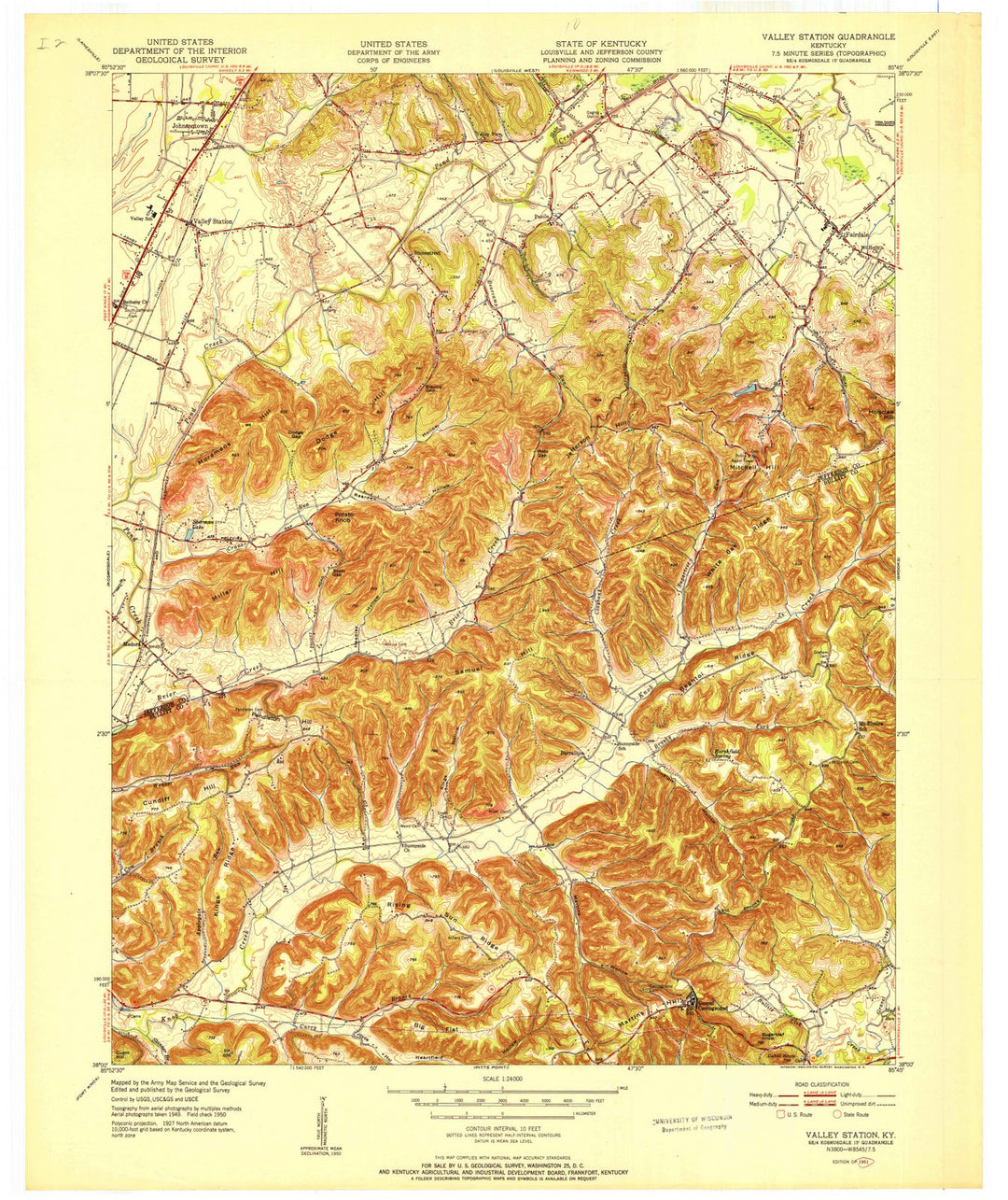 1951 Valley Station, KY - Kentucky - USGS Topographic Map