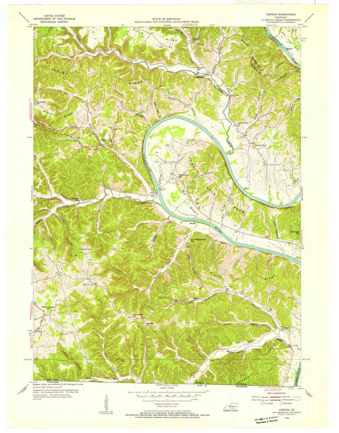 1954 Vernon, KY - Kentucky - USGS Topographic Map