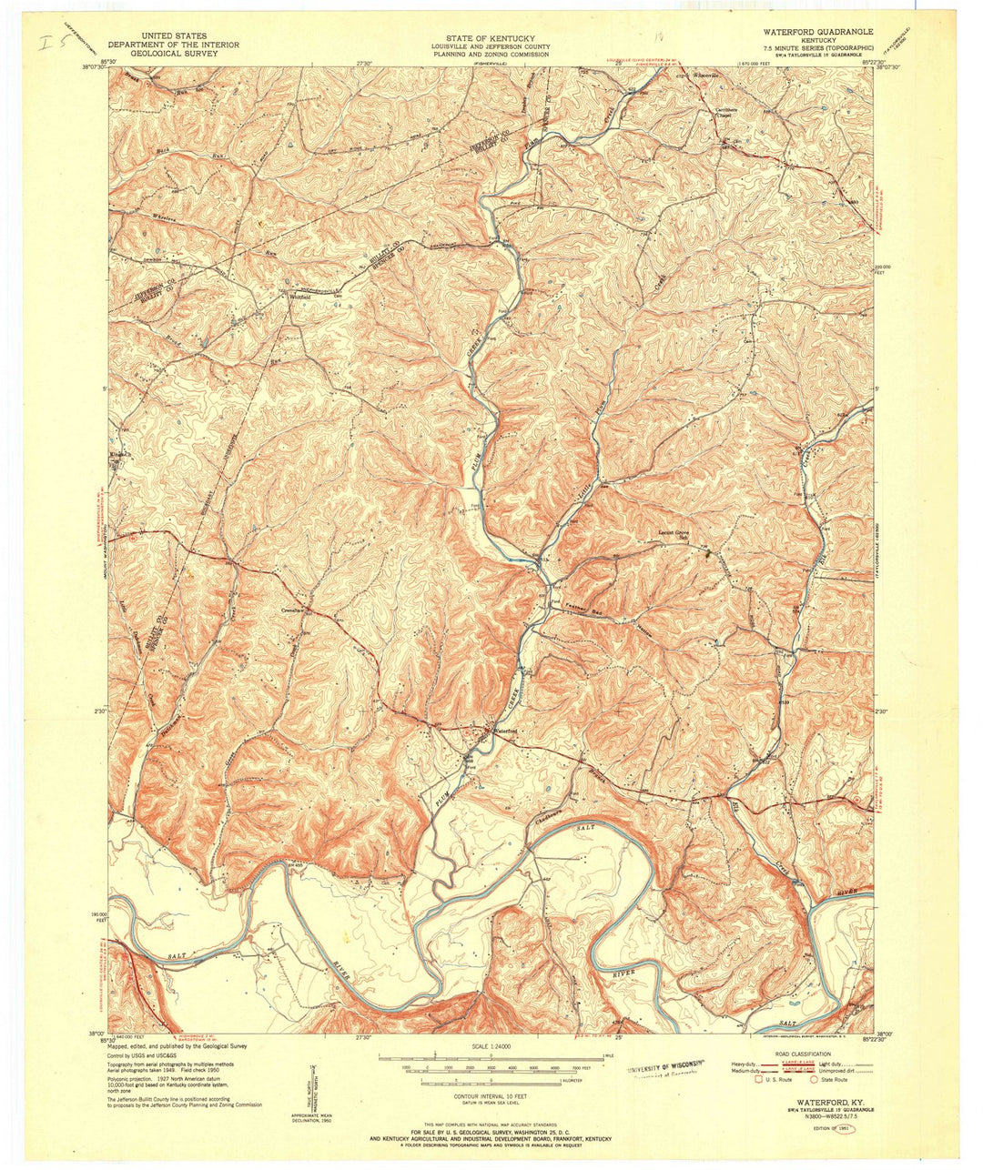 1951 Waterford, KY - Kentucky - USGS Topographic Map