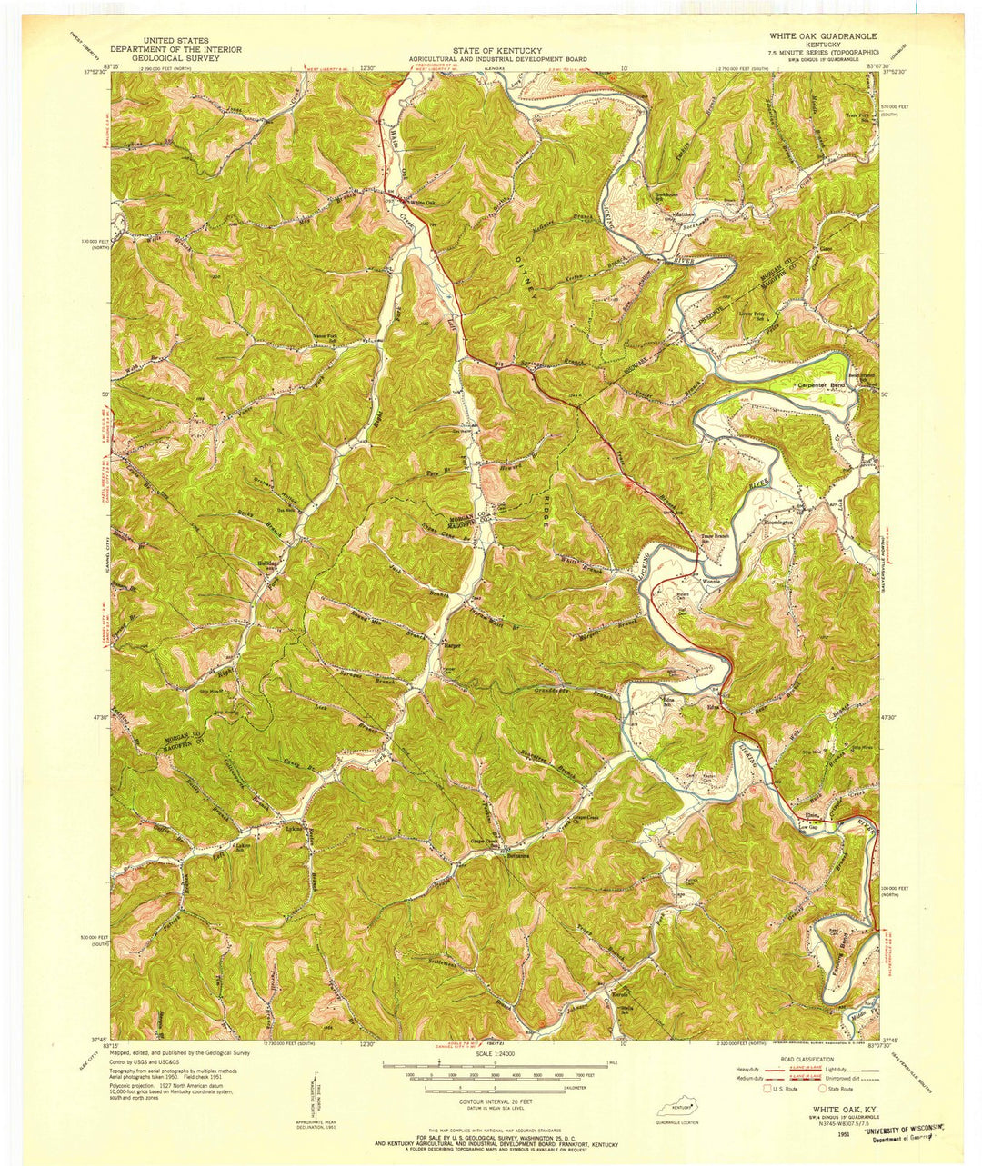 1951 White Oak, KY - Kentucky - USGS Topographic Map