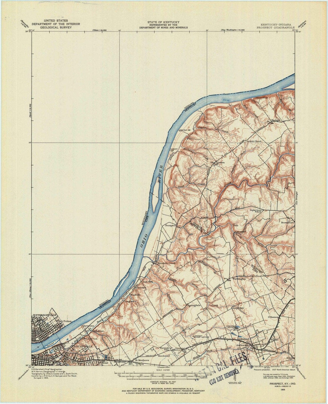 1905 Prospect, KY - Kentucky - USGS Topographic Map