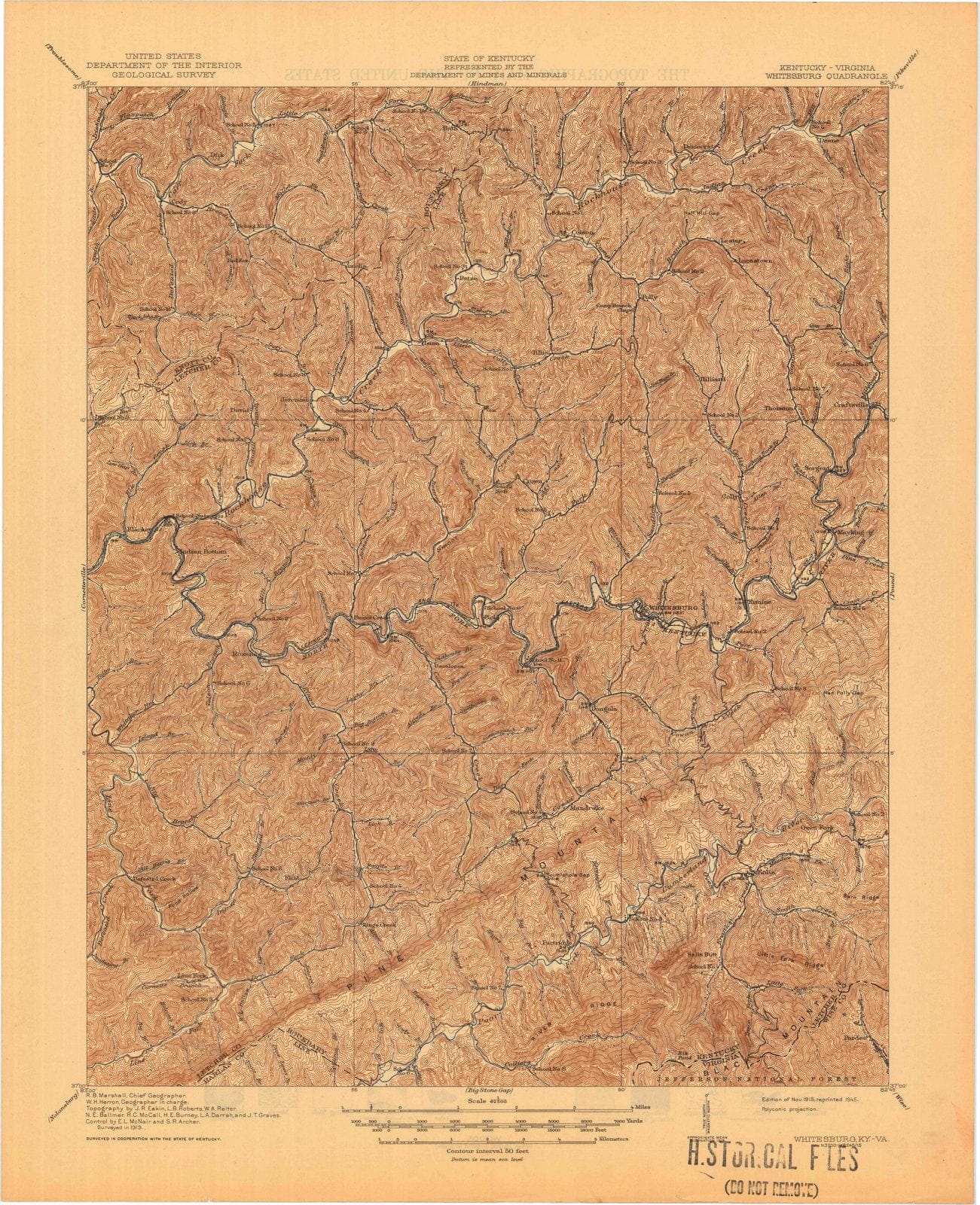 1915 Whitesburg, KY - Kentucky - USGS Topographic Map