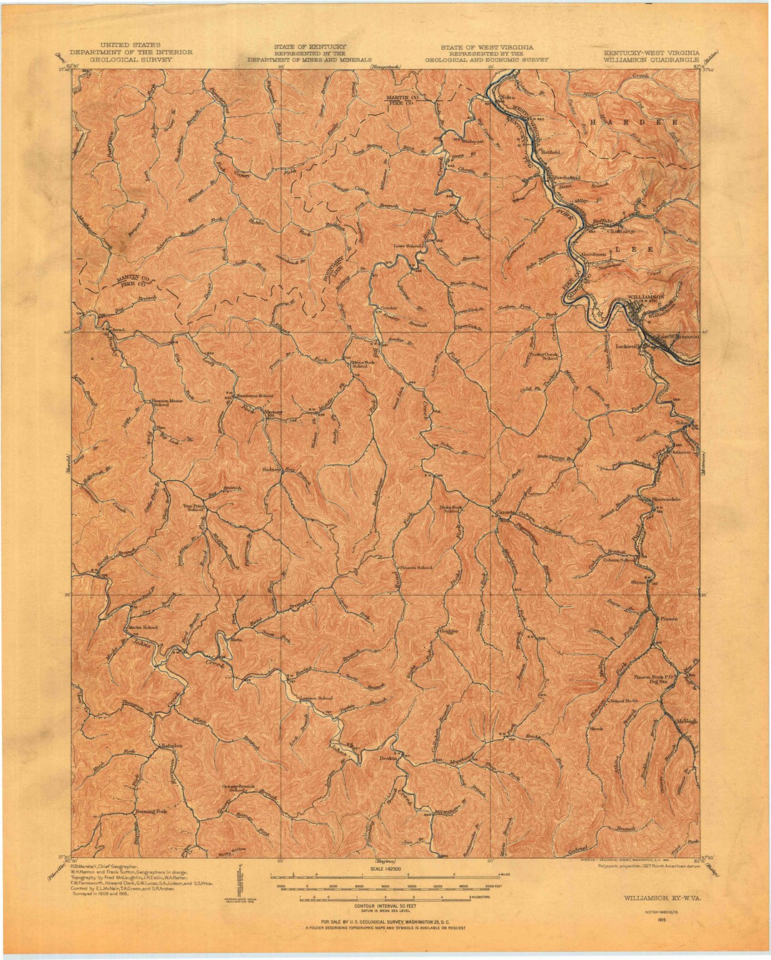 1915 Williamson, KY - Kentucky - USGS Topographic Map