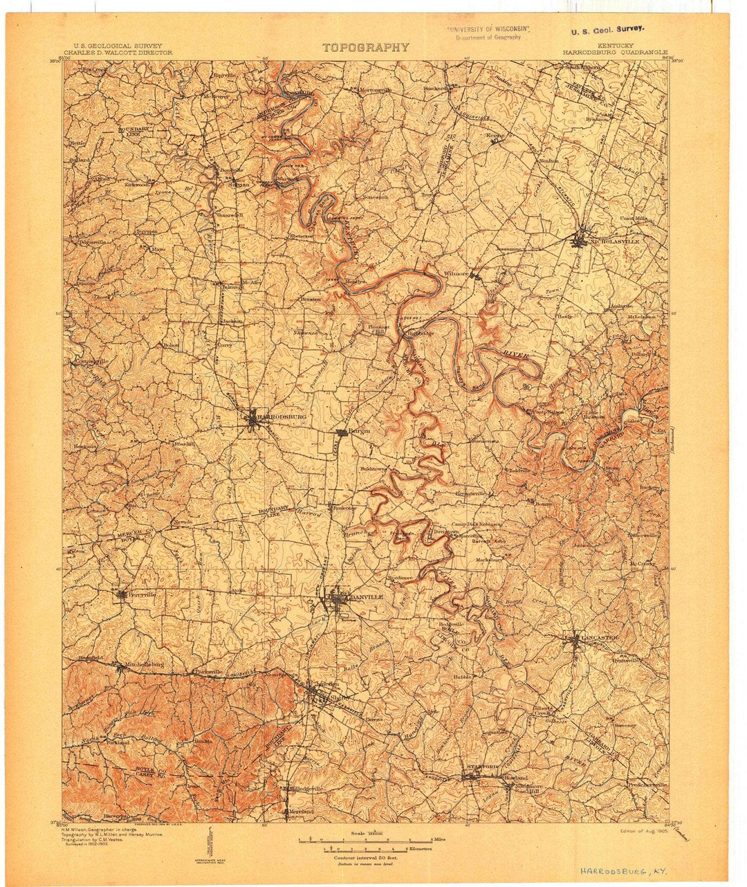 1905 Harrodsburg, KY - Kentucky - USGS Topographic Map