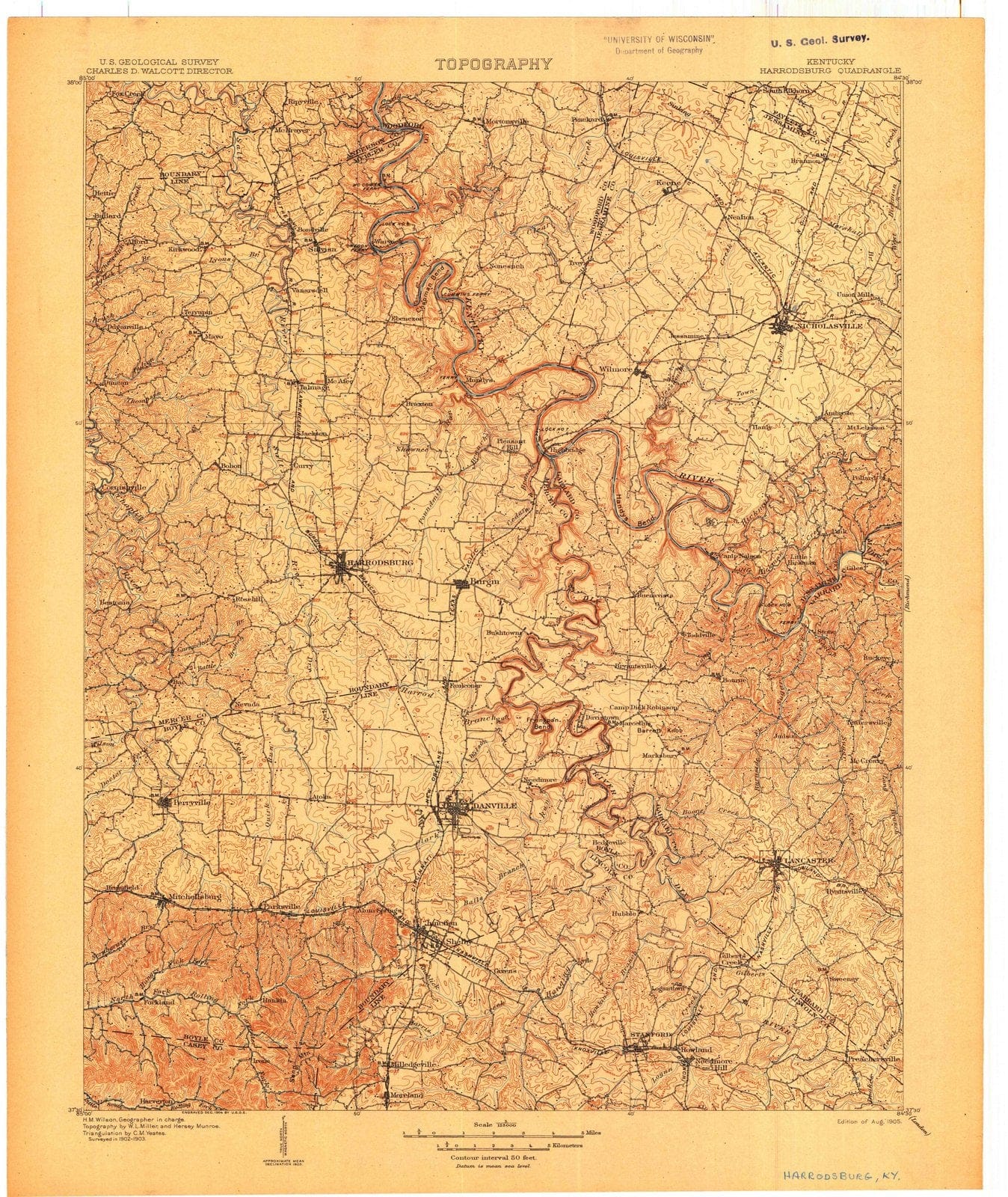 1905 Harrodsburg, KY - Kentucky - USGS Topographic Map