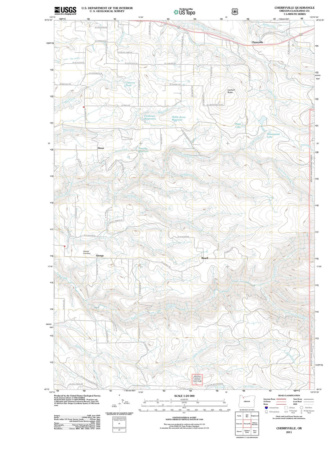 2011 Cherryville, OR - Oregon - USGS Topographic Map