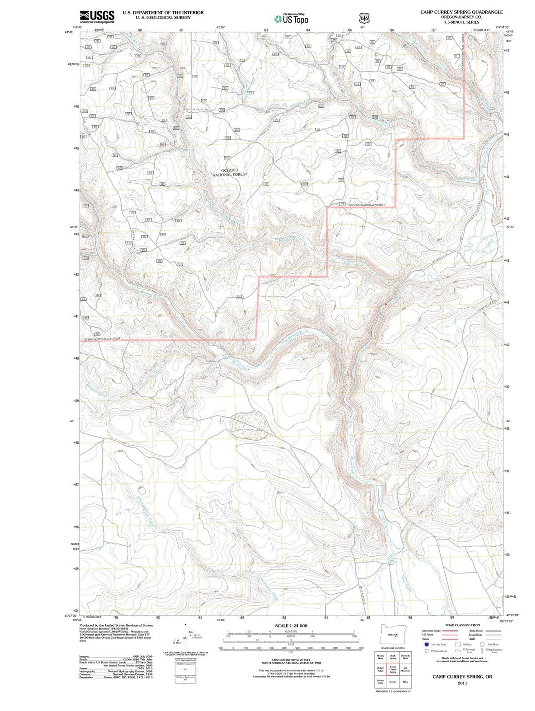 2011 Camp Currey Spring, OR - Oregon - USGS Topographic Map