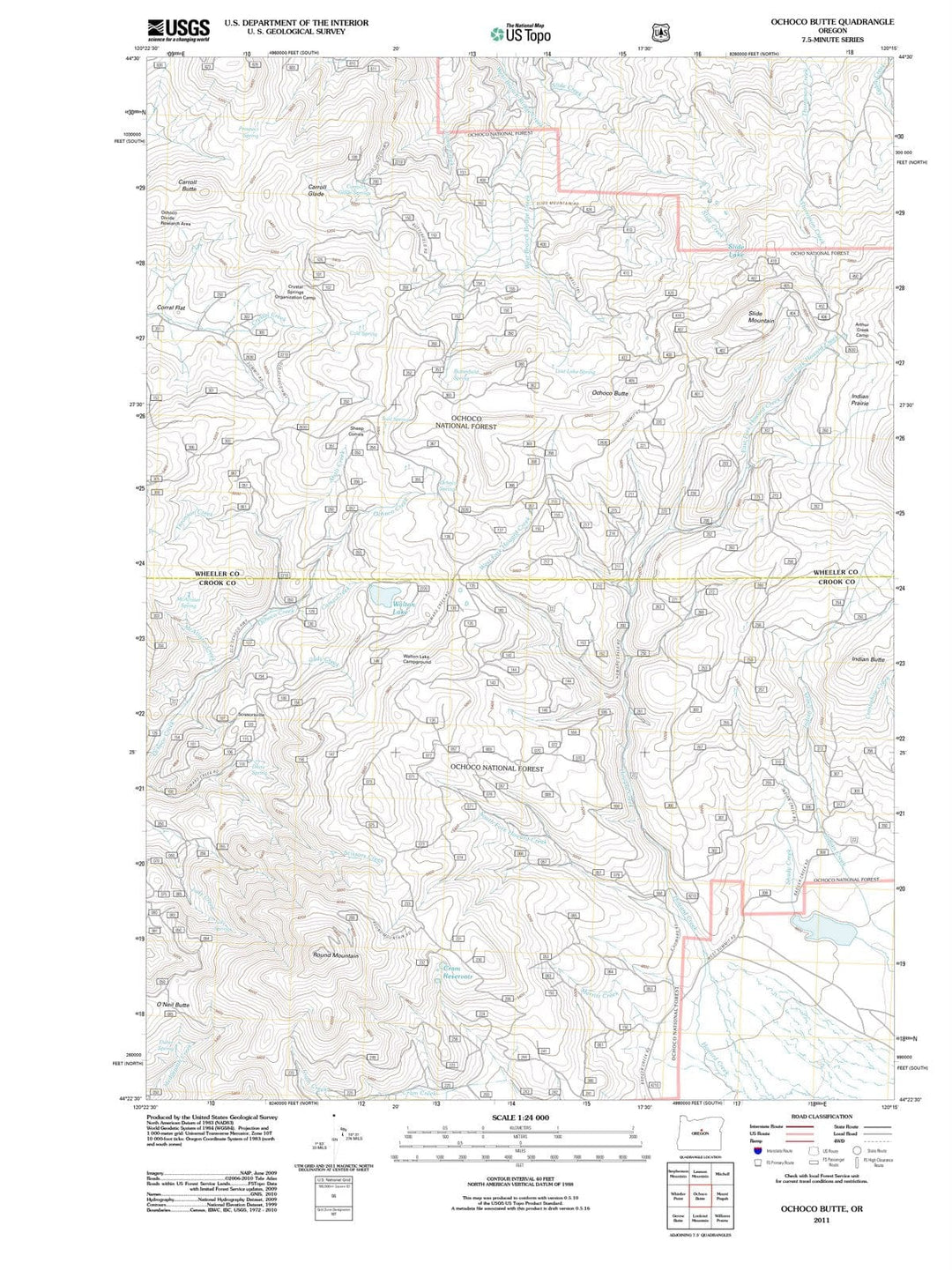 2011 Ochoco Butte, OR - Oregon - USGS Topographic Map