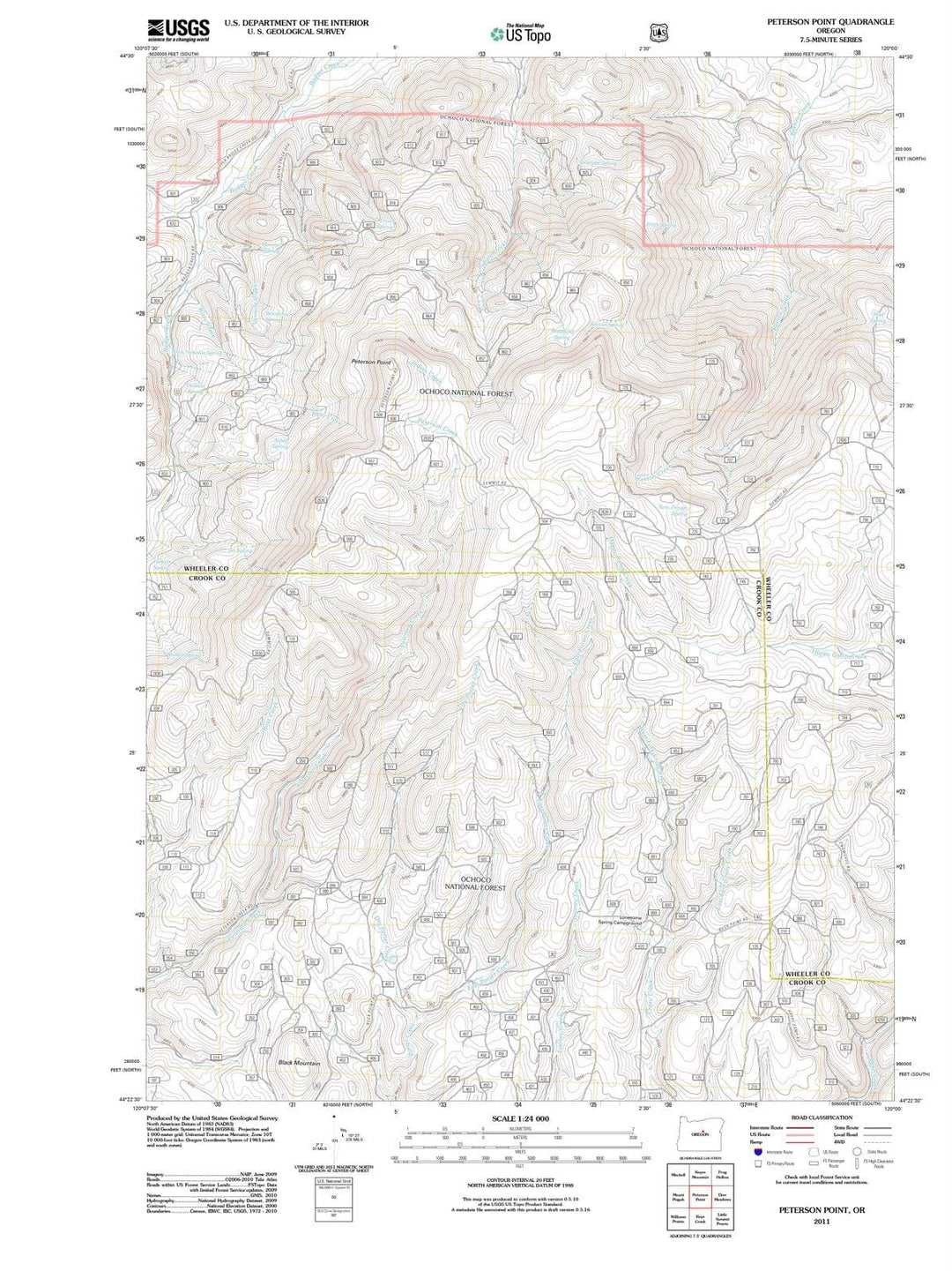 2011 Peterson Point, OR - Oregon - USGS Topographic Map