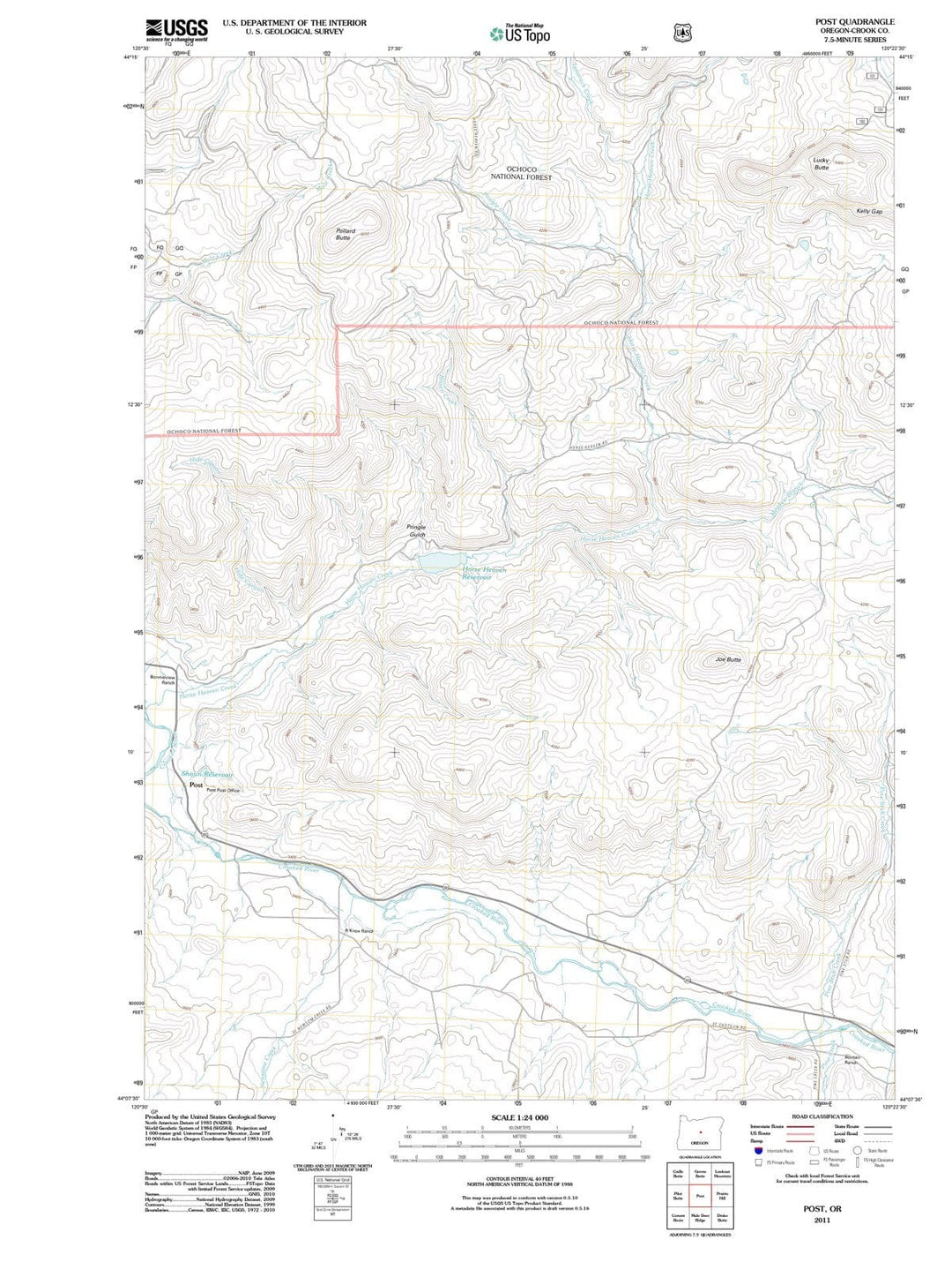 2011 Post, OR - Oregon - USGS Topographic Map