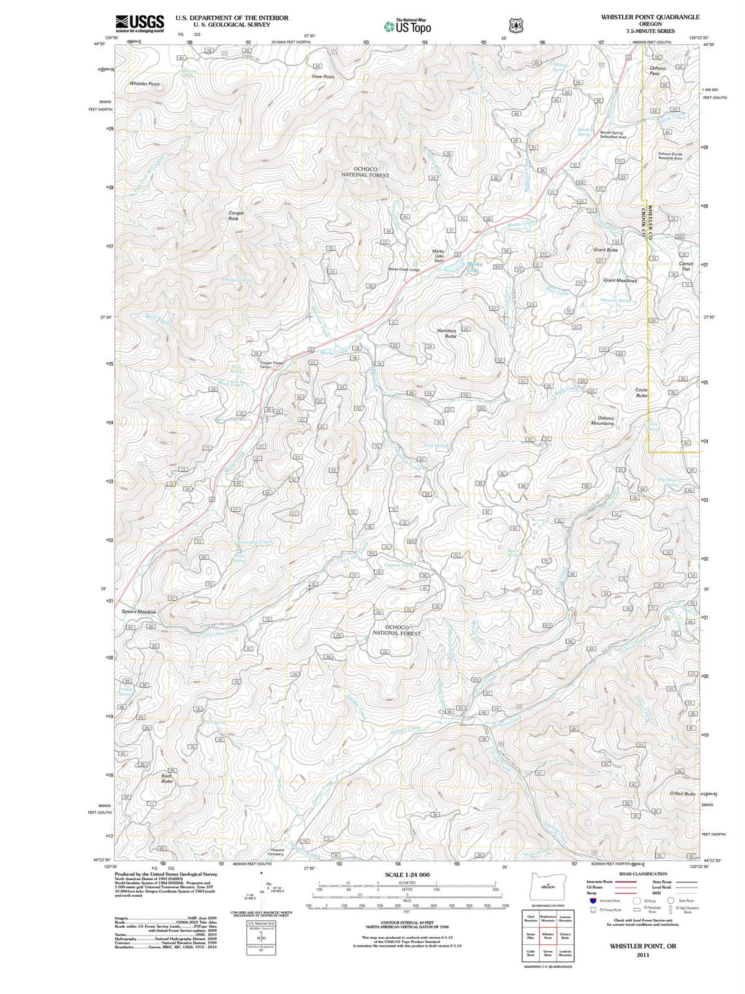 2011 Whistler Point, OR - Oregon - USGS Topographic Map