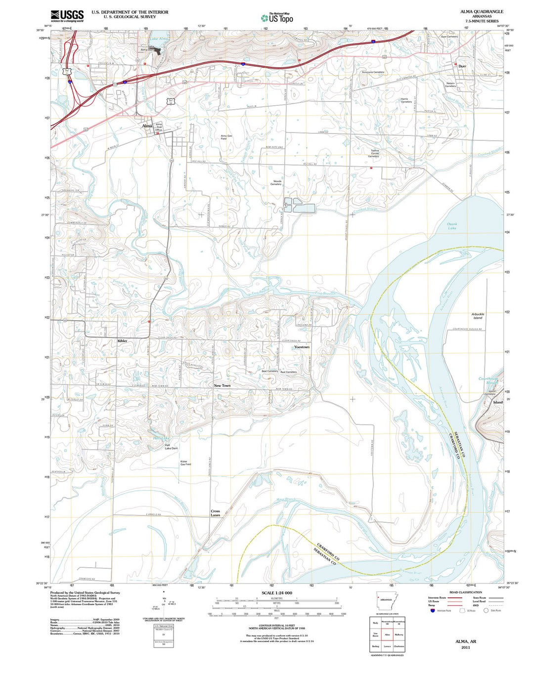 2011 Alma, AR - Arkansas - USGS Topographic Map