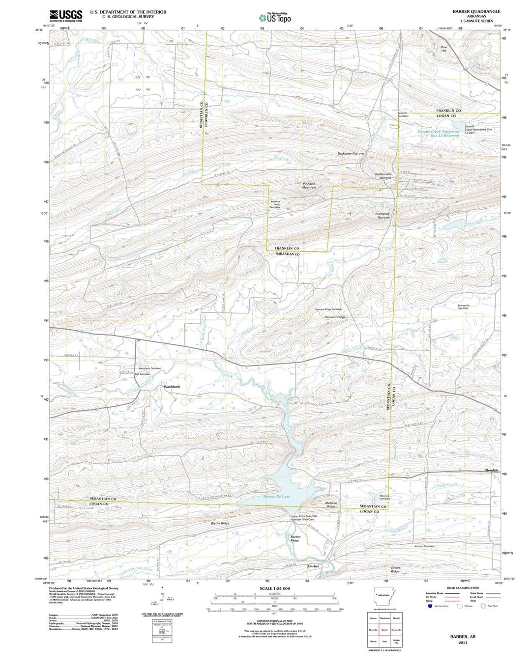 2011 Barber, AR - Arkansas - USGS Topographic Map