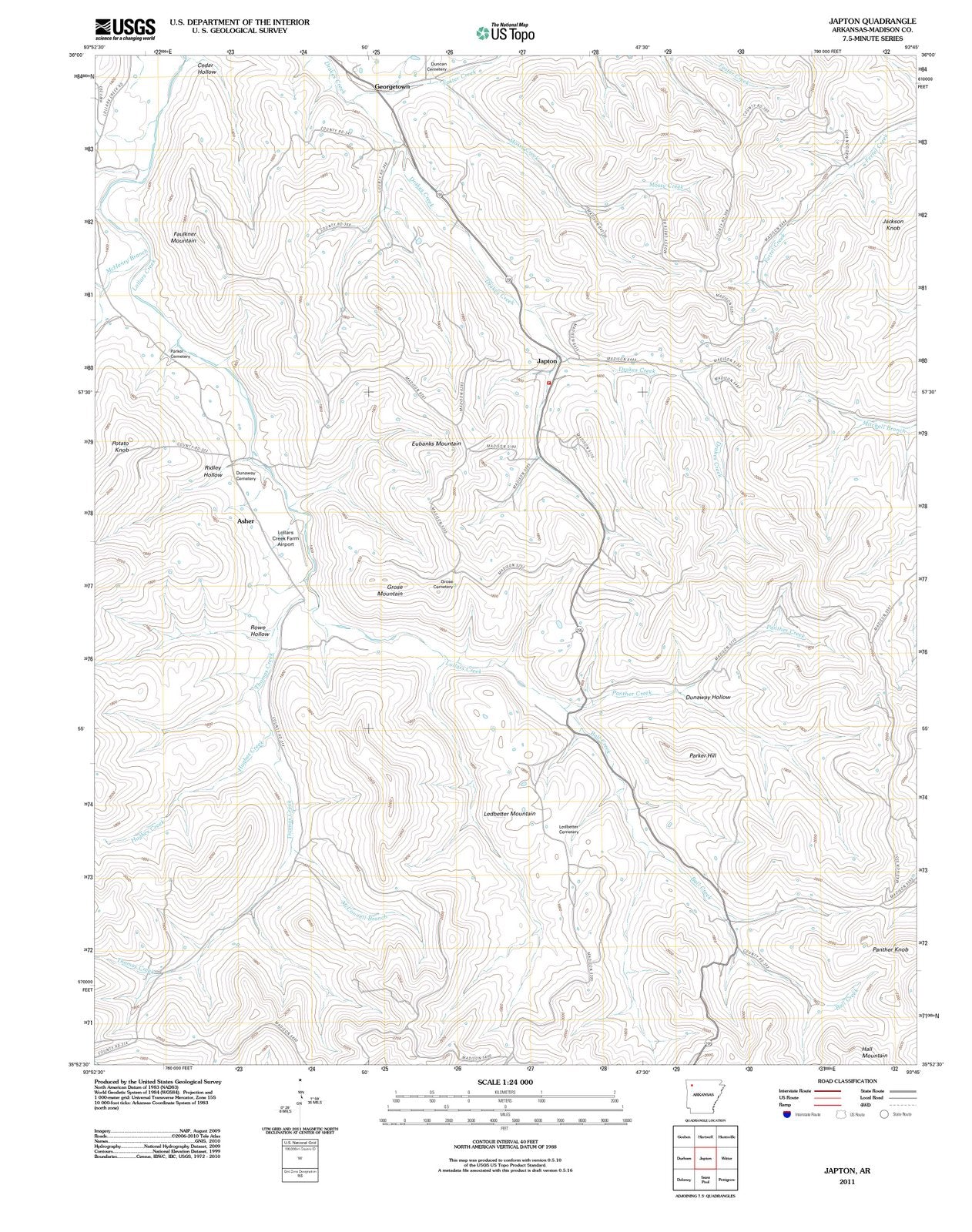 2011 Japton, AR - Arkansas - USGS Topographic Map