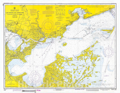Historic Nautical Map - Lake Borgne And Approaches, 1974 NOAA Chart - Louisiana, Mississippi (LA, MS) - Vintage Wall Art