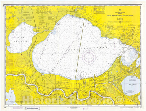 Historic Nautical Map - Lakes Pontchartrain And Maurepas, 1971 NOAA Chart - Louisiana (LA) - Vintage Wall Art