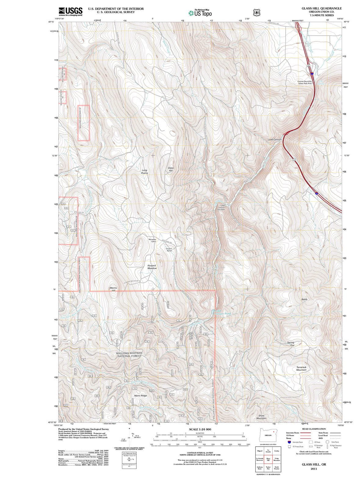 2011 Glass Hill, OR - Oregon - USGS Topographic Map