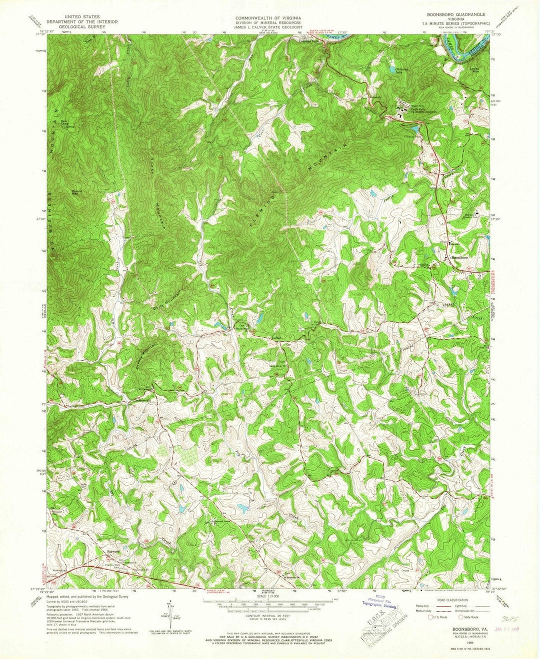 1965 Boonsboro, VA - Virginia - USGS Topographic Map