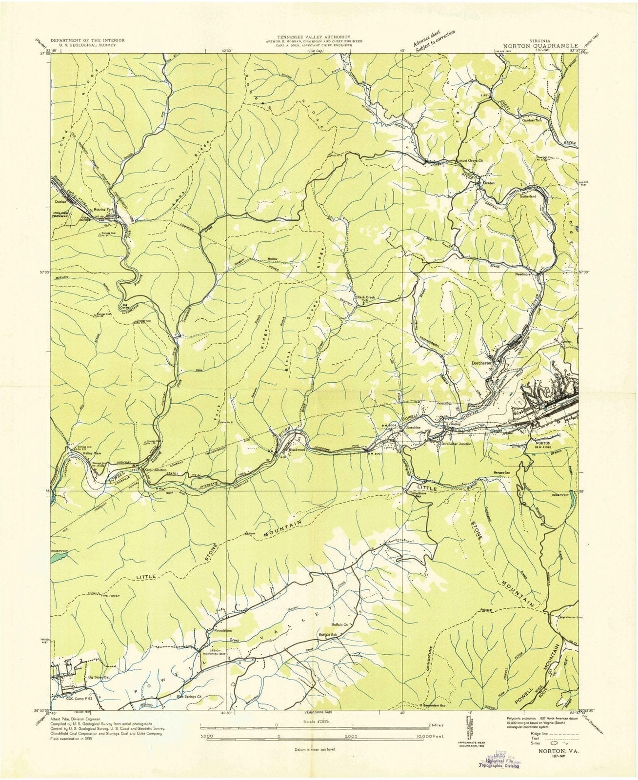 1935 Norton, VA - Virginia - USGS Topographic Map