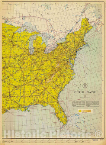 Historic Nautical Map - Map Of The United States Pt. 2, 1954 AeroNOAA Chart - West Virginia, New York, Pennsylvania, Maryland (WV, NY, PA, MD) - Vintage Wall Art