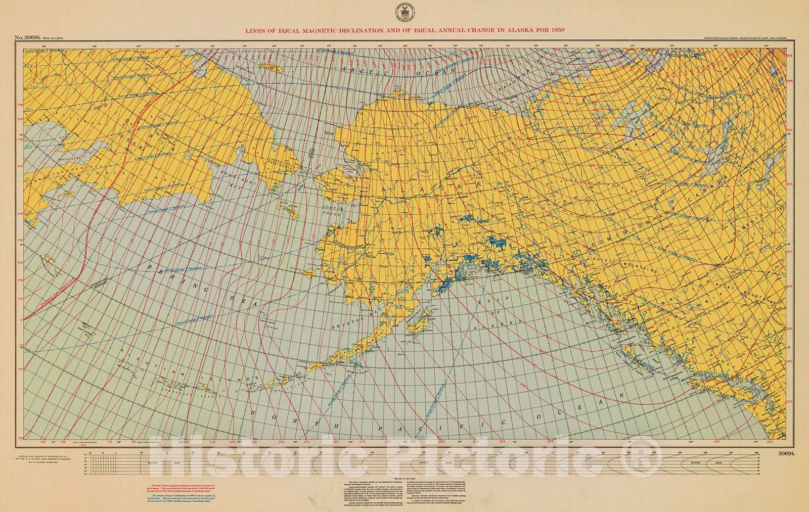 Historic Nautical Map Lines Of Equal Declination And Of Equ Historic Pictoric