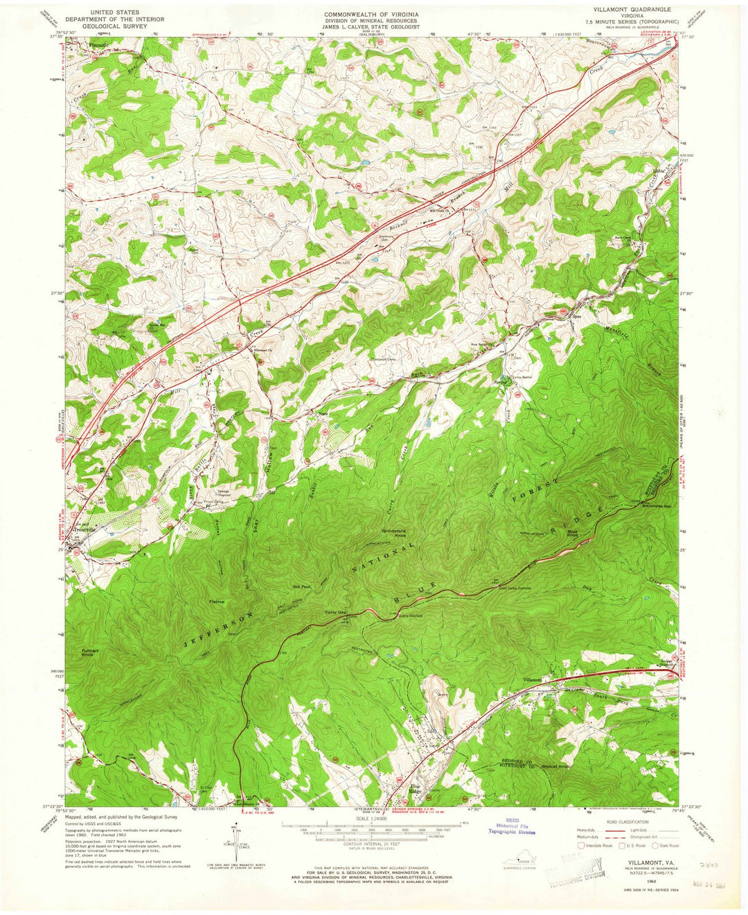 1963 Villamont, VA - Virginia - USGS Topographic Map