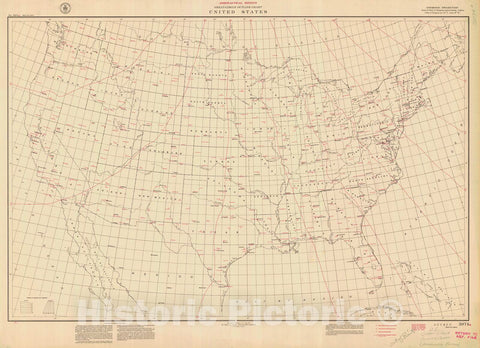 Historic Nautical Map - Great Circle Outline Chart United States, 1941 NOAA Chart - Maine, California, Washington, Florida (ME, CA, WA, FL) - Vintage Wall Art