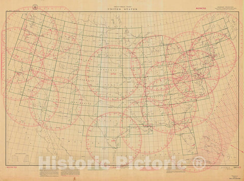 Historic Nautical Map - Great Circle Chart United States, 1941 NOAA Chart - Maine, California, Washington, Florida (ME, CA, WA, FL) - Vintage Wall Art