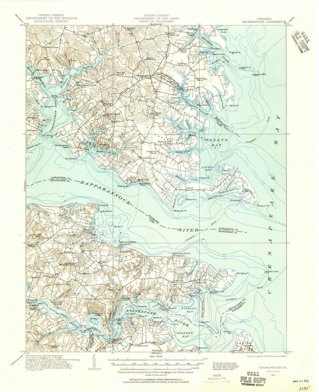 1916 Kilmarnock, VA - Virginia - USGS Topographic Map