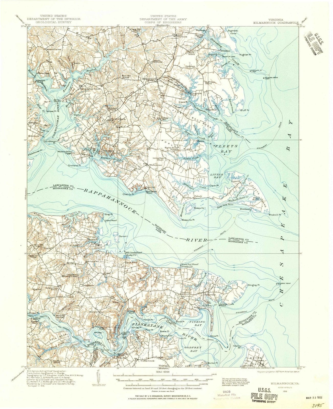 1916 Kilmarnock, VA - Virginia - USGS Topographic Map