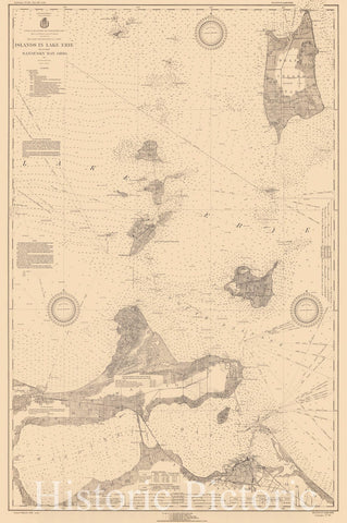 Historic Nautical Map - Islands In Lake Erie Including Sandusky Bay, Ohio, 1931 NOAA Chart - Ohio (OH) - Vintage Wall Art