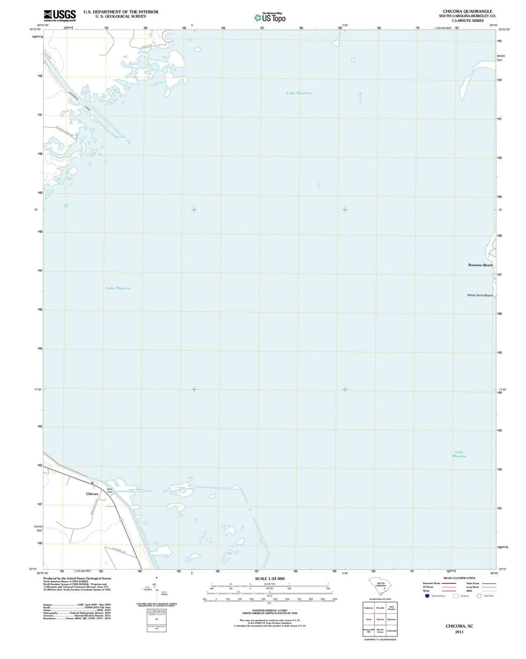 2011 Chicora, SC - South Carolina - USGS Topographic Map