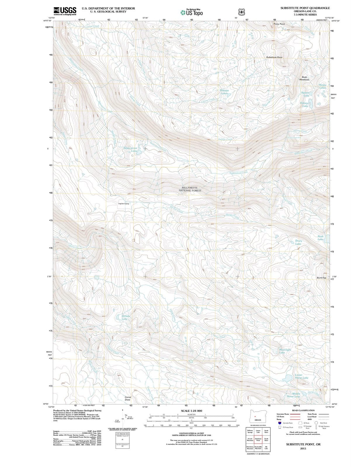 2011 Substitute Point, OR - Oregon - USGS Topographic Map