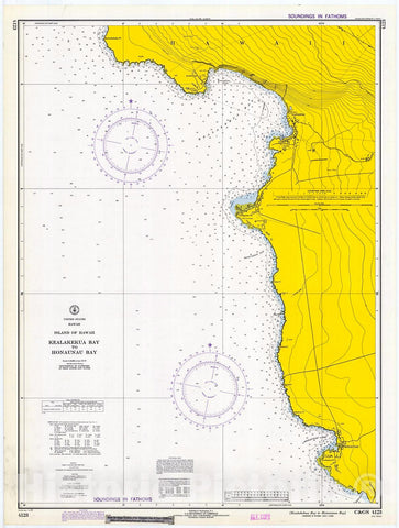 Historic Nautical Map - Kealakekua Bay To Honaunau, 1973 NOAA Chart - Hawaii (HI) - Vintage Wall Art
