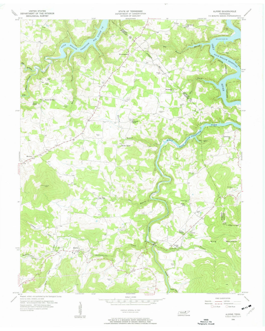 1956 Alpine, TN - Tennessee - USGS Topographic Map
