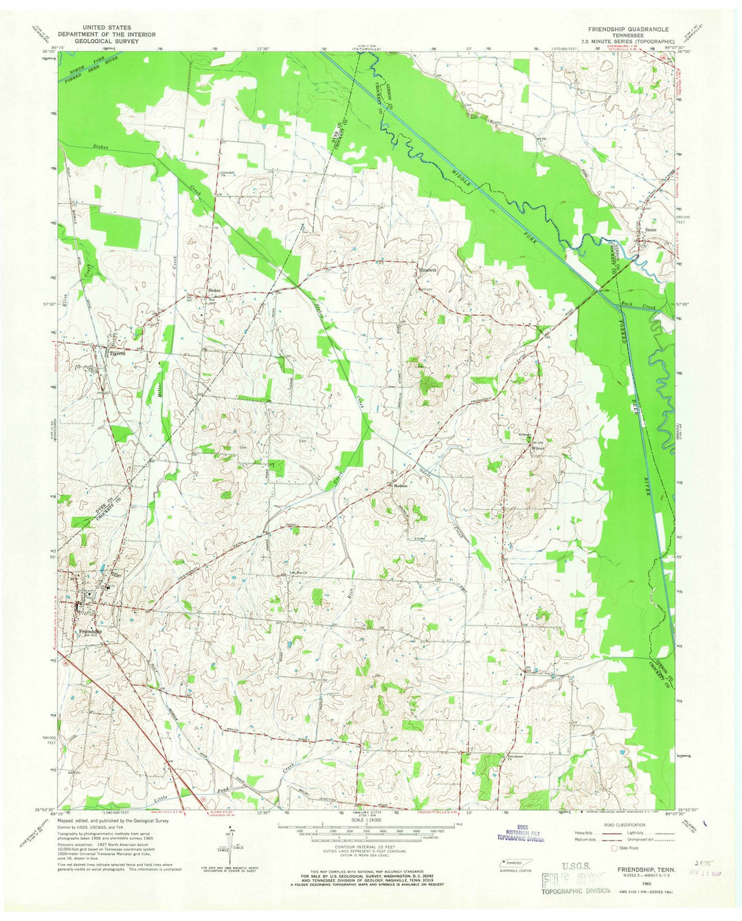 1965 Friendship, TN - Tennessee - USGS Topographic Map