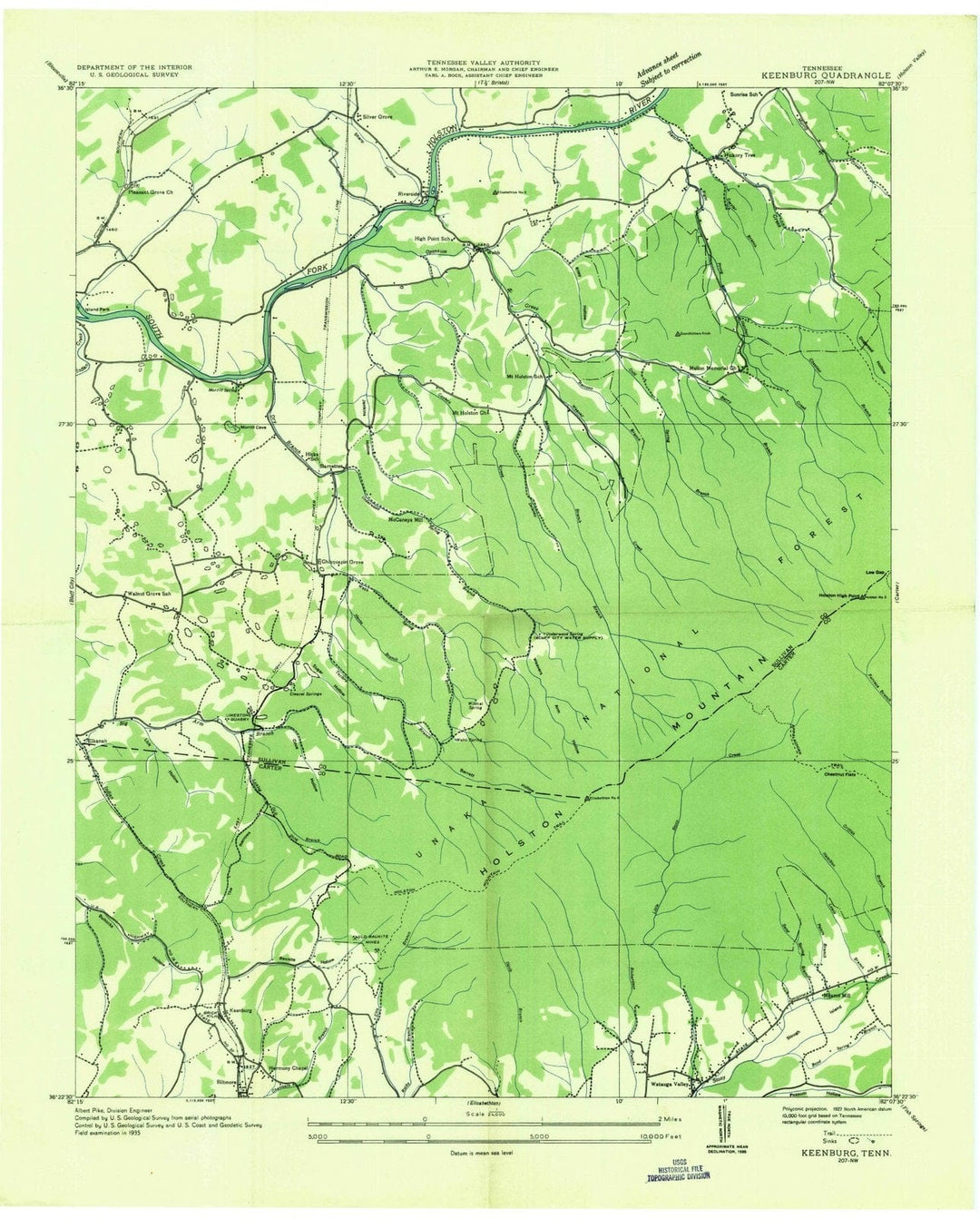 1935 Keenburg, TN - Tennessee - USGS Topographic Map