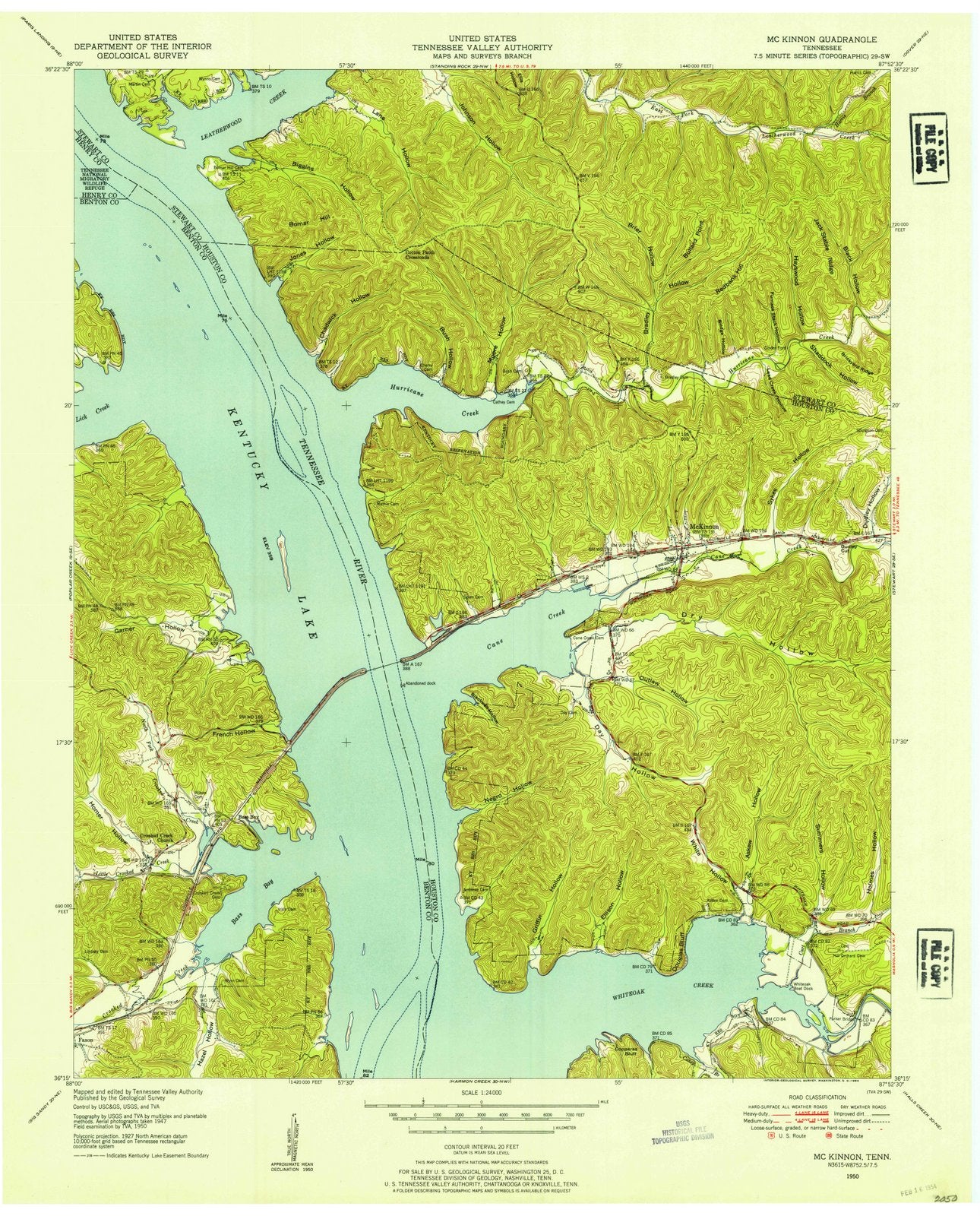 1950 Mc Kinnon, TN - Tennessee - USGS Topographic Map