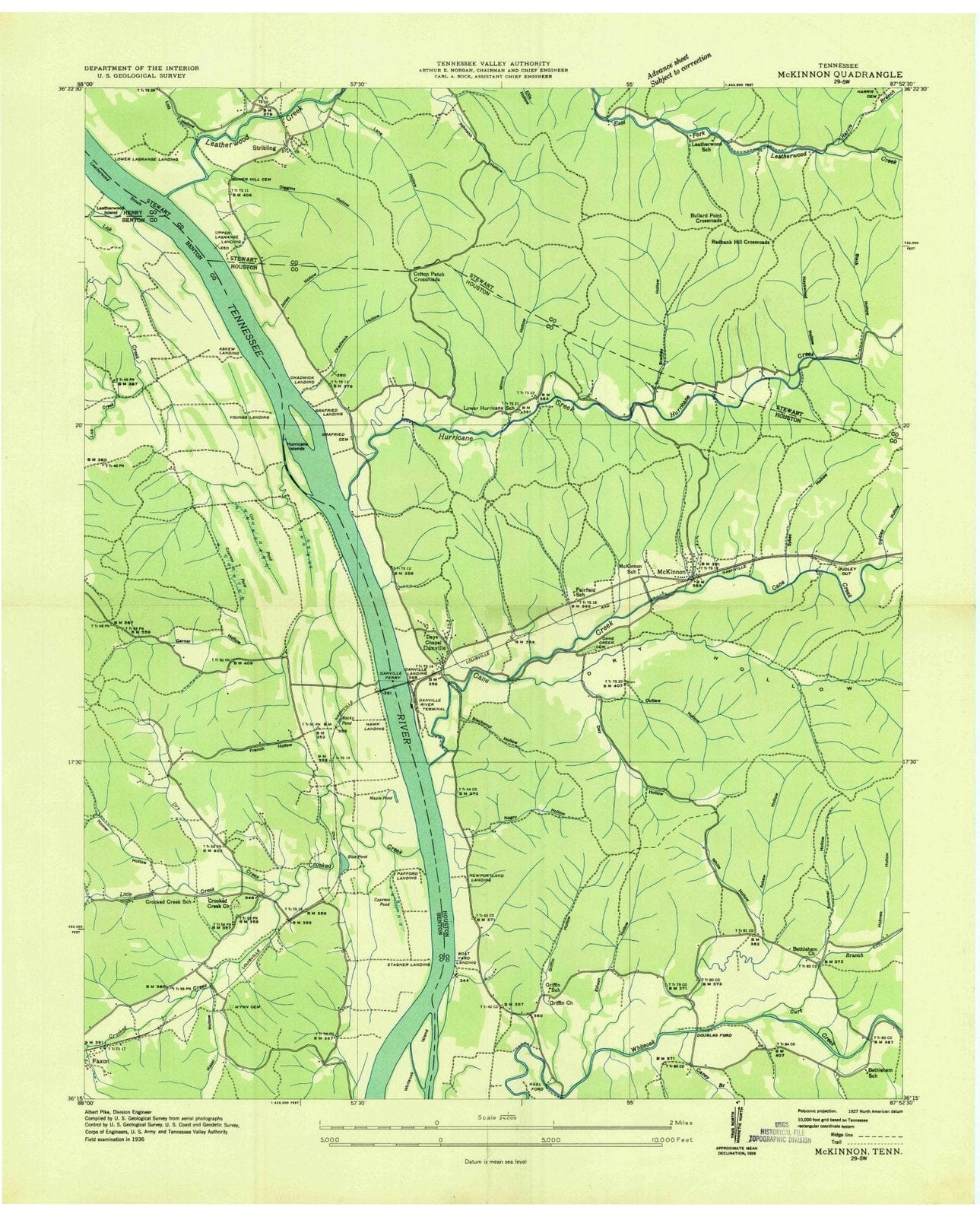 1936 McKinnon, TN - Tennessee - USGS Topographic Map