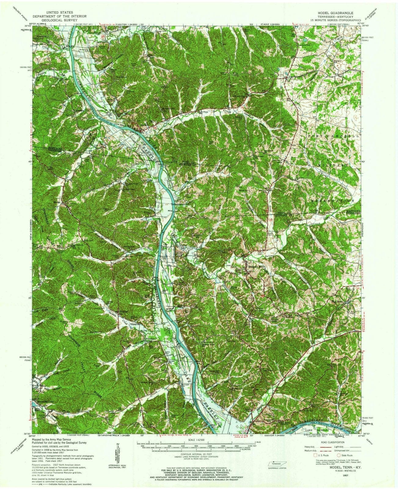 1957 Model, TN - Tennessee - USGS Topographic Map