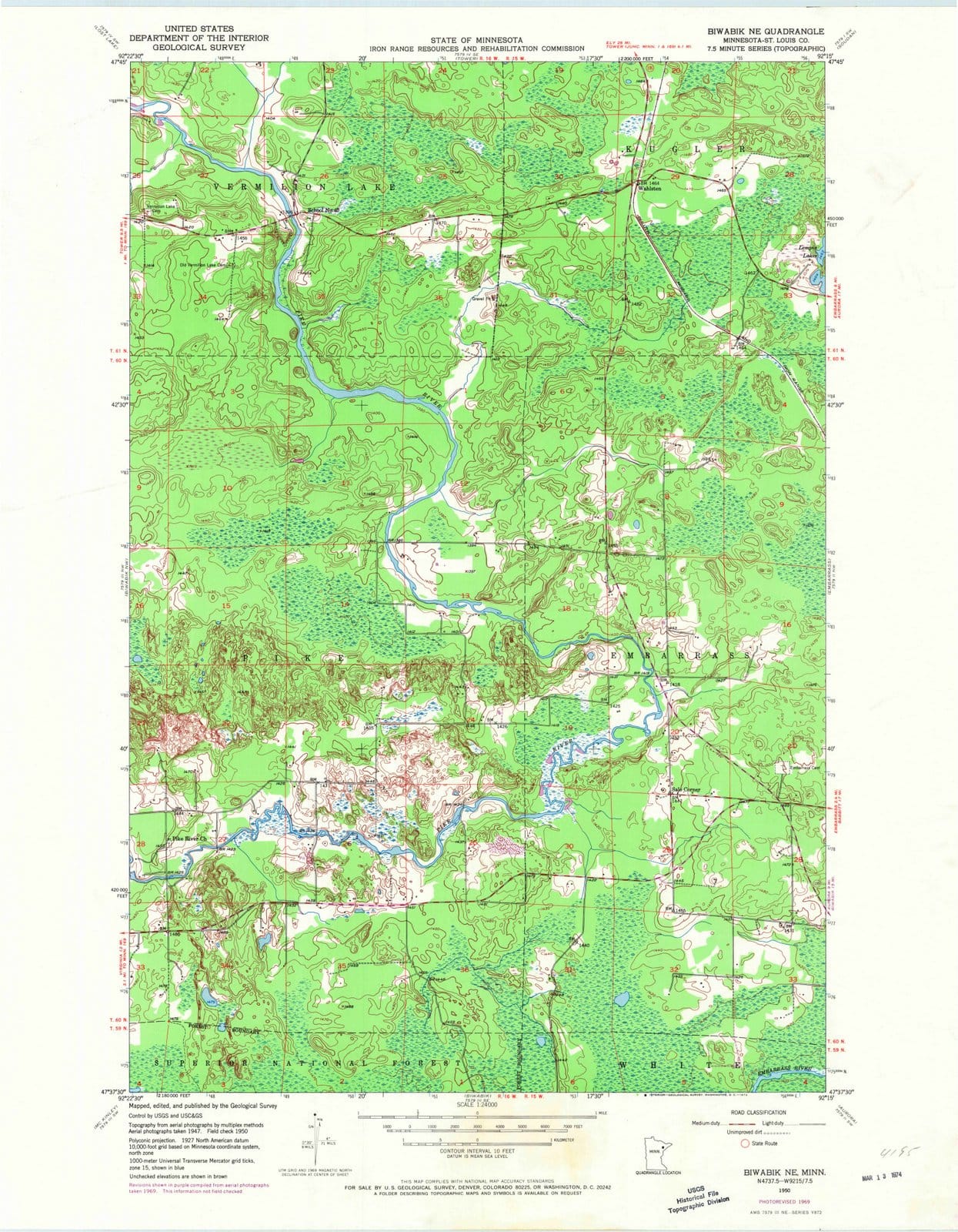 1950 Biwabik, MN - Minnesota - USGS Topographic Map