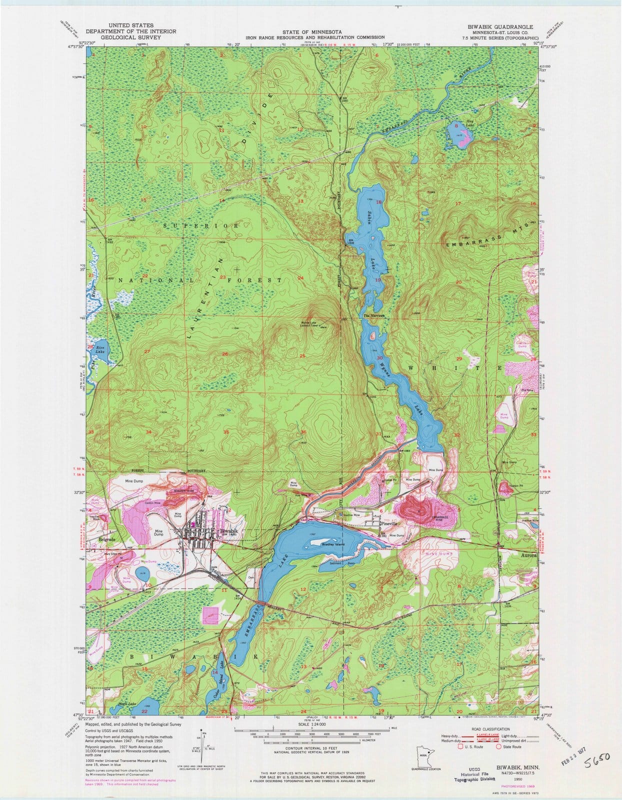 1950 Biwabik, MN - Minnesota - USGS Topographic Map