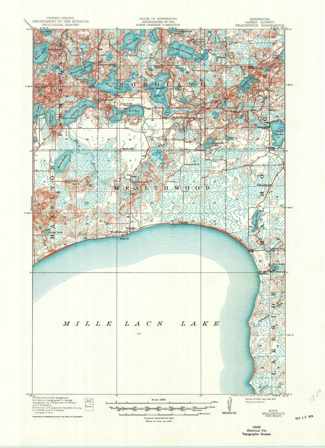 1916 Wealthwood, MN - Minnesota - USGS Topographic Map