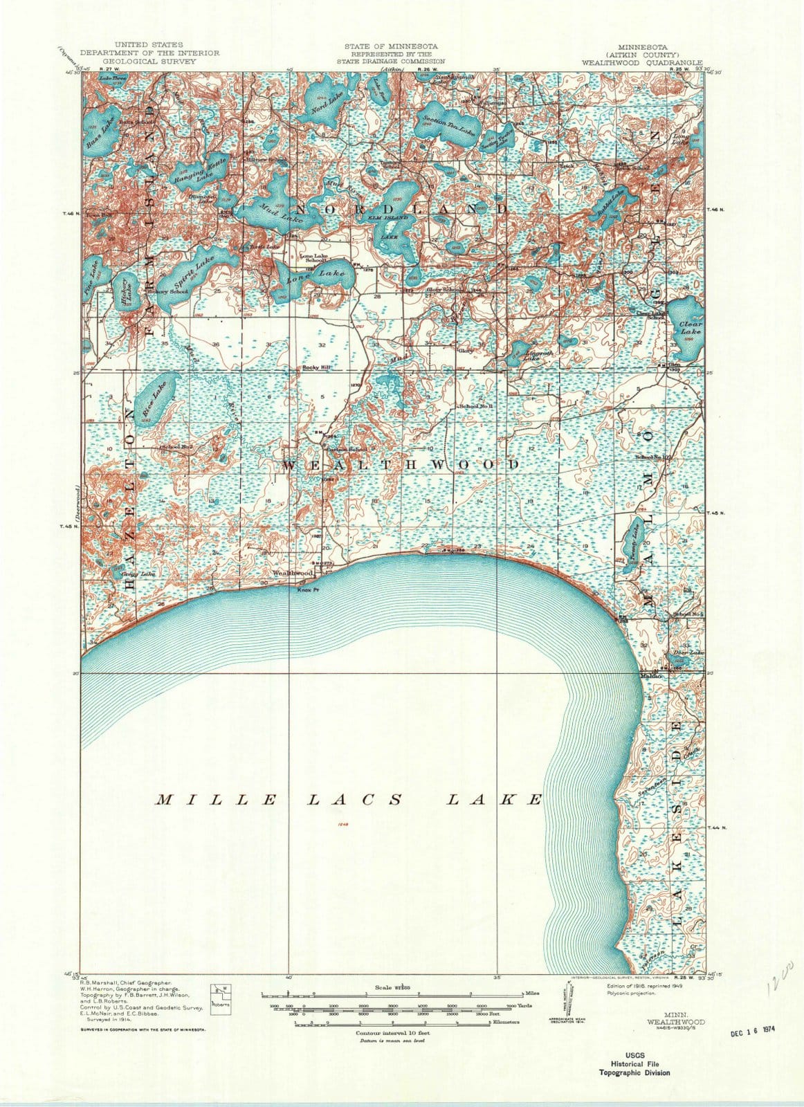 1916 Wealthwood, MN - Minnesota - USGS Topographic Map
