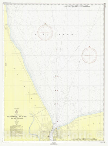 Historic Nautical Map - South End Of Lake Huron Including Head Of St Clair River, 1954 NOAA Chart - Michigan (MI) - Vintage Wall Art